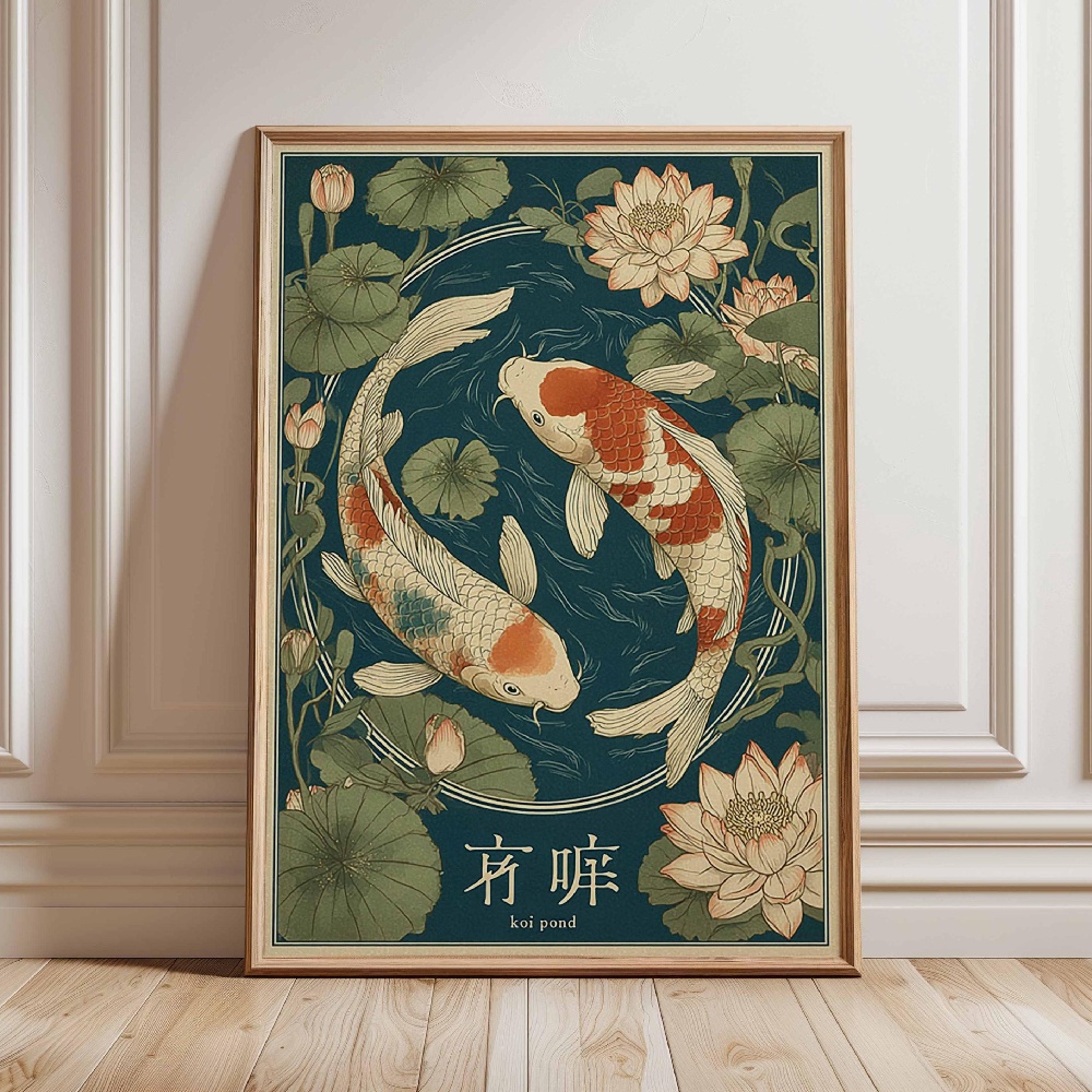 Japanse Koi Vis Poster Gouden  - Japanese Zen Lifestyle recensie en prijs